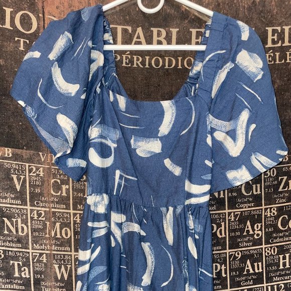 A NEW DAY BACKLESS DRESS SIZE XS BLUE AND WHITE - Picture 4 of 5